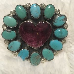 M&S Purple Spiny Heart and Turquoise Ring